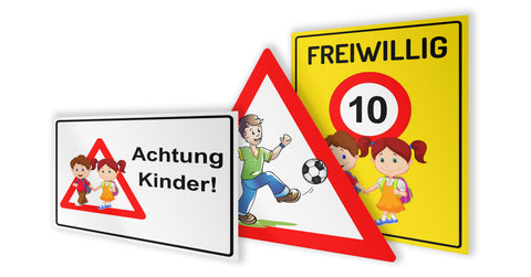 Achtung Kinder Schilder - machen Sie auf spielende Kinder aufmerksam