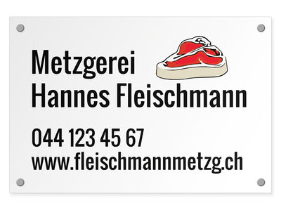 firmenschild-alu-quer-metzgerei