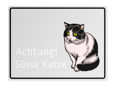 tierschild-quer-achtung-suesse-katze