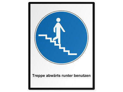 gebotsschild-hoch-alu-treppe-abwaerts-runter-benutzen